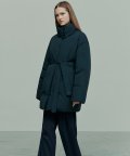 BELTED PADDED DOWN COAT NAVY