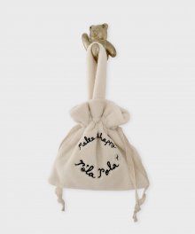 ROLAROLA X SAKI BOUCLE BUCKET BAG IVORY