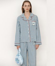 ROLAROLA X SAKI CHECK PAJAMAS BLUE