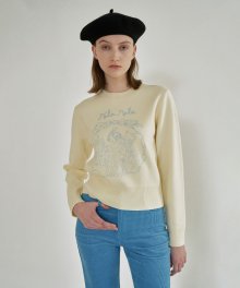 ROLAROLA X SAKI GIRL PRINT KNIT IVORY