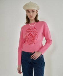 ROLAROLA X SAKI GIRL PRINT KNIT PINK