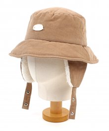 Beige Corduroy Earflap Bucket Hat 코듀로이 귀달이모자