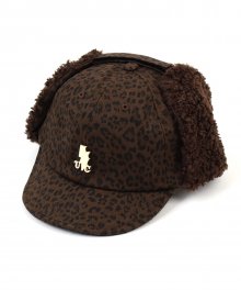 Leopard Brown Earflap Cap 호피 귀달이모자