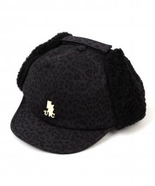 Leopard Navy Earflap Cap 호피 귀달이모자