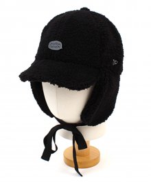 Bubble Black Fleece Earflap Cap 귀달이모자