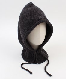 Wool Knit Charcoal Open Balaclava 바라클라바