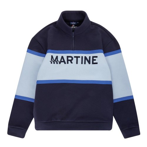 Color Block Half Zip-up Shirts_Navy (Men)