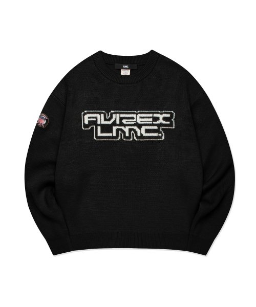 MUSINSA | エルエムシー LMC X AVIREX JACQUARD KNIT SWEATER black