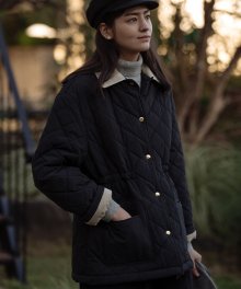 Soft warm quilting jacket_Navy