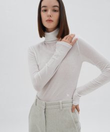 Wool Jersey Turtle Neck Top - Ivory