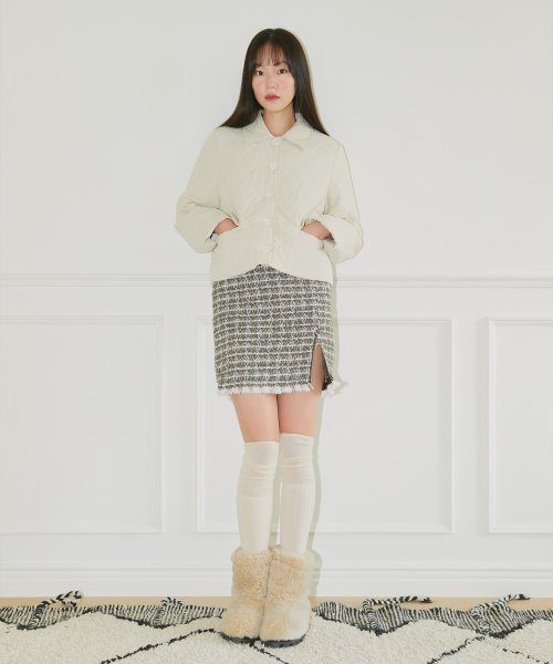 Tweed ribbon outlet skirt