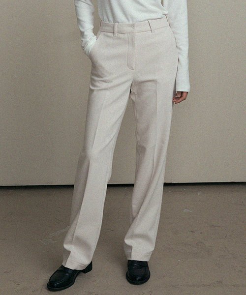 straight slim pants-ivory