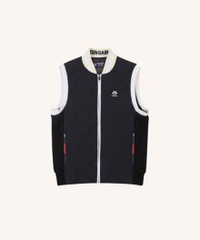 M SIDE KNIT POINT DIAMOND QUILTING DOWN VEST