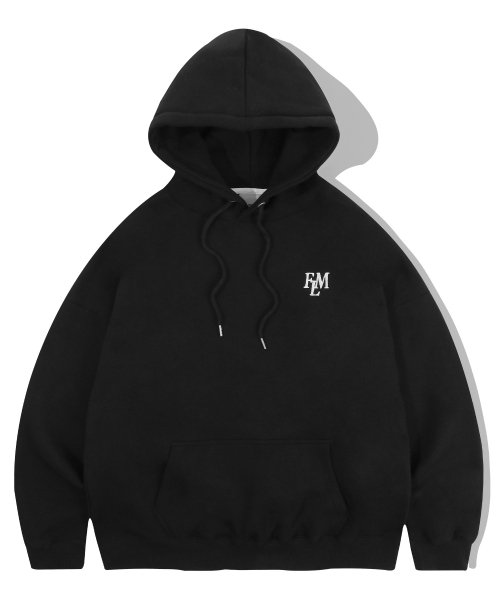 MUSINSA | FILLUMINATE Overfit FLM Logo Hoodie - Black