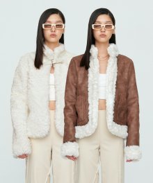 LEATHER REVERSIBLE SHEARLING COAT (UNISEX) BROWN