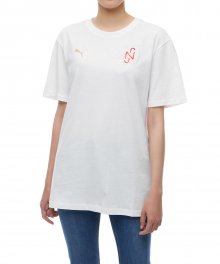 푸마×네이마르 다이아몬드 그래픽 반소매 티셔츠 우먼스 - 화이트 / 605829-05