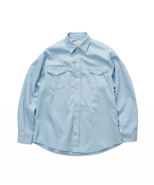 WASHED WORK SHIRTS - SKY BLUE