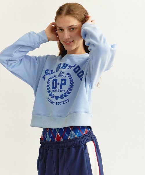 Iconic Society Cropped Sweatshirt - Cloud Blue