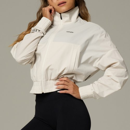 Женская короткая толстовка Flex XN22FWSSCJK01 CREAM
