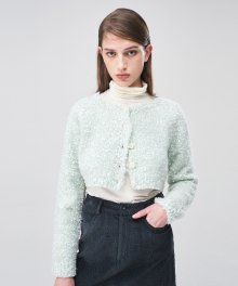 Snow Crop Knit Cardigan  Light Mint