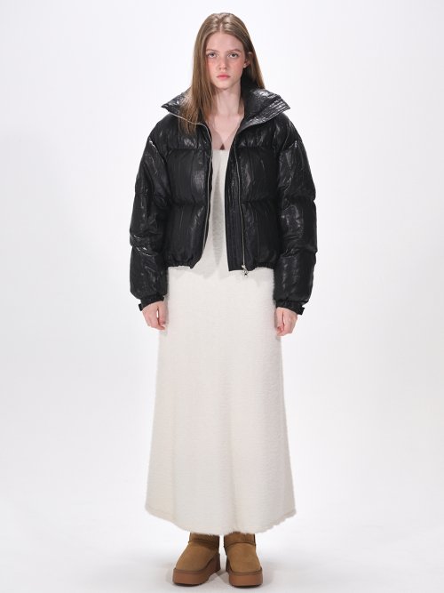 String Goose Down Jumper Black + warmer