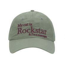 Rockstar cat Nylon cap (Olive)
