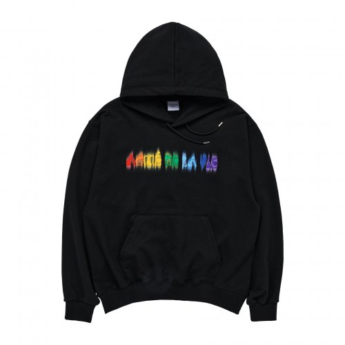 Black hoodie store with rainbow