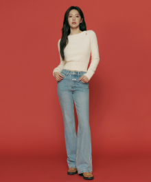 W SLIM BOOT-CUT DENIM PANTS light blue