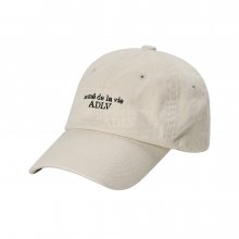 BASIC LOGO EMBLEM WASHING BALL CAP BEIGE