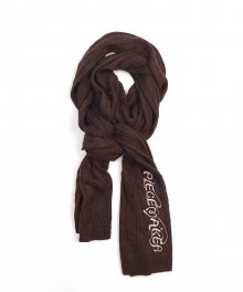 ETHNIC CABLE KNIT MUFFLER (BROWN)