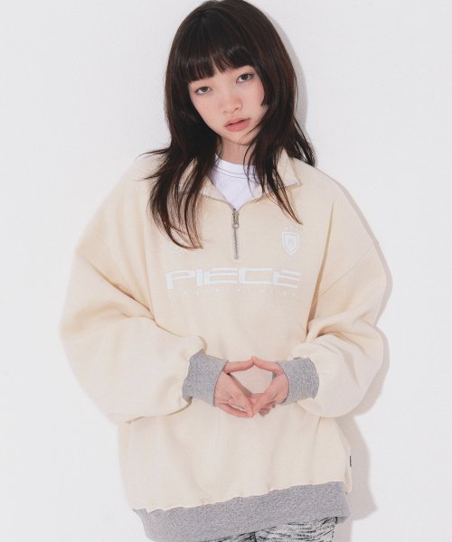 PIECE TEAM HALF ZIP CREW (IVORY)