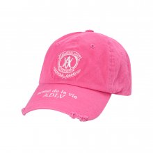 LAUREL EMBLEM DESTROYED WASHING BALL CAP PINK