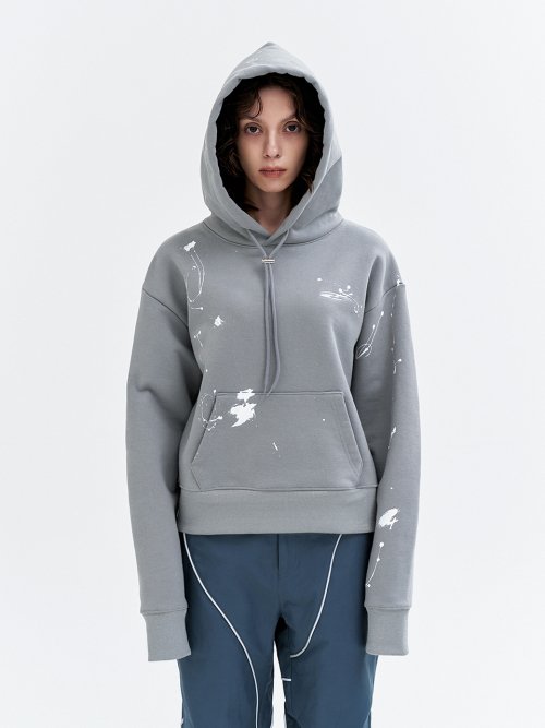 INK SPILL HOODIE GRAY