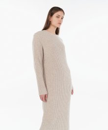 Minimal wool knit One-piece _ Beige