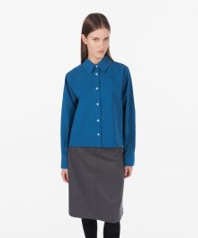 Standard fit cropped Shirts _ Blue