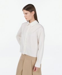 Standard fit cropped Shirts _ White