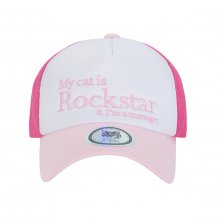 Rockstar cat Mesh cap (Baby pink)