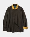 Contrasting point corduroy shirt S112 Mustard&Black