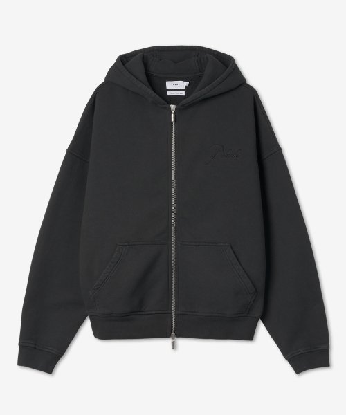 MUSINSA公式 | RHUDE Zip-Up Hoodie - Vintage Black / RHFW22HO090126100610