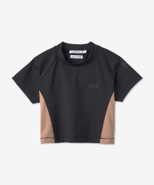 MUSINSA  RHUDE Women's Mock Neck Sports Short Sleeve T-Shirt