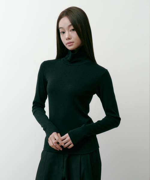 텐시울 베이직 터틀넥 티셔츠 블랙 4W2245302