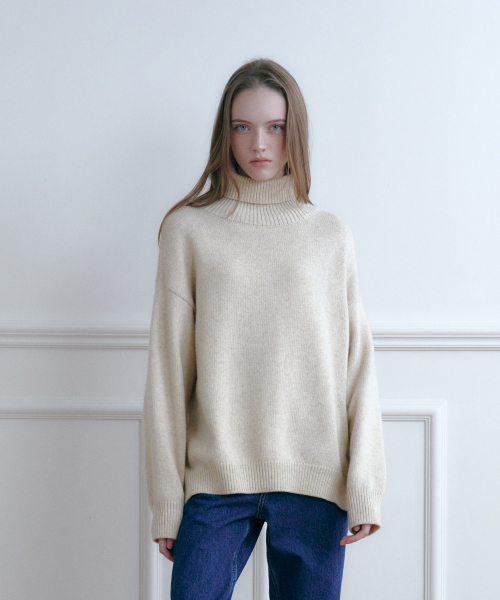 Базовая шерстяная водолазка Rustic Wool Essential Oatmeal 4W2245301