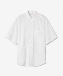 남성 코튼 트윌 반소매 셔츠 - 화이트 / A00S02TNWHITE