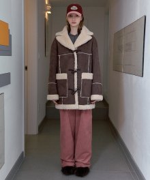 OVERSIZED SHEARLING JACKET (BROWN)