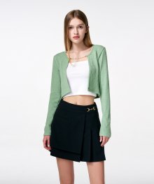 [winter] Pleats Chain Mini Skirt  Black