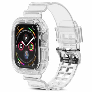 머큐리(MERCURY) 애플워치8 울트라 SE 7 6 5 전기종 호환 일체형 네온 실리콘 스트랩 밴드 투명