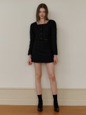 카인더베이비(KINDABABY) black pearl tweed mini skirt