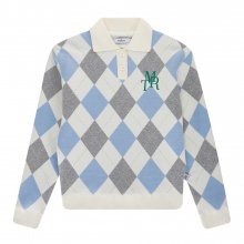 Argyle Collar Sweater_Blue
