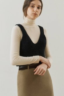 Alpaca bustier knit (black)