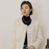 LS_Classic pearl buttom tweed jacket_WHITE